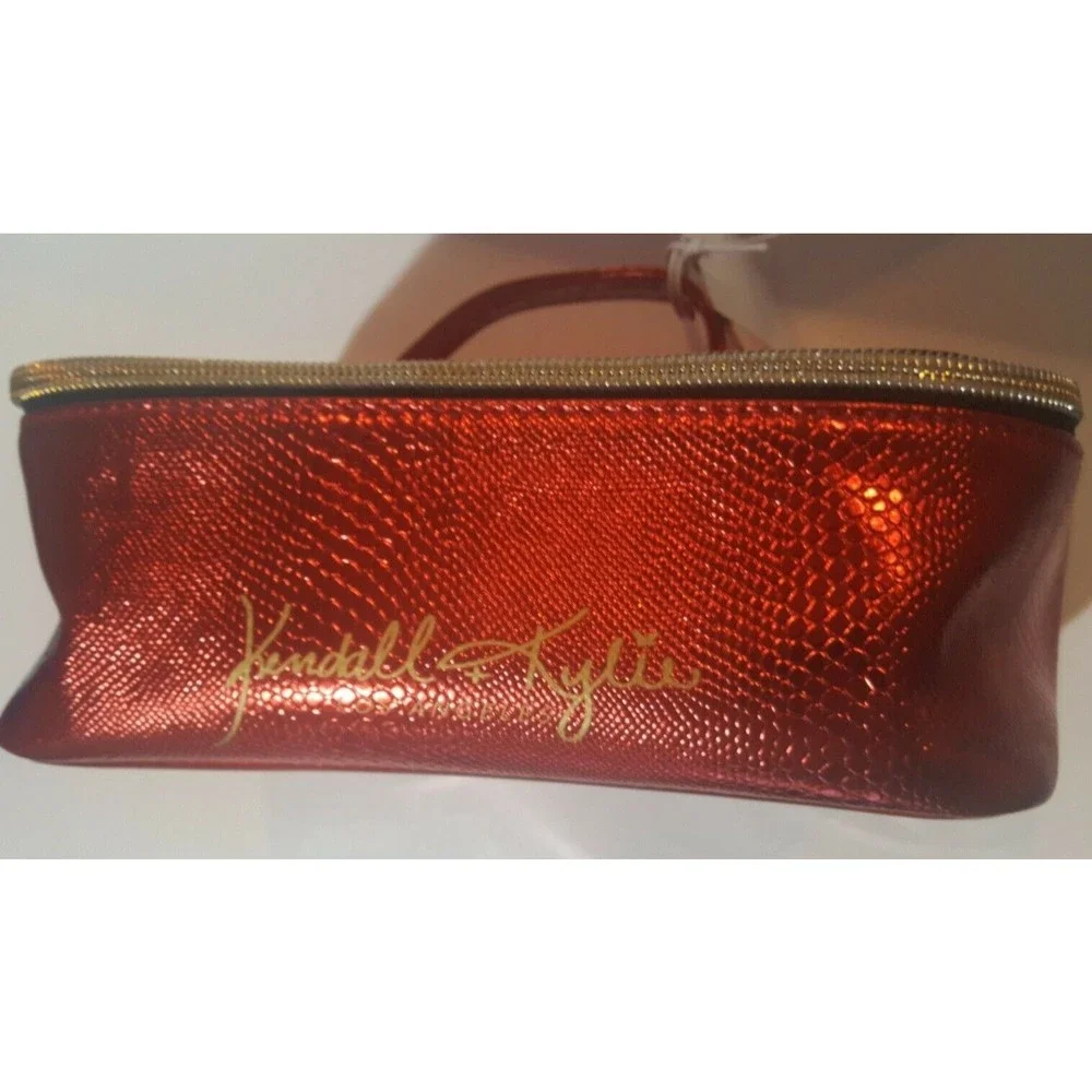 Kendall & Kylie Red Metallic Vanity Case with Brush Organizer